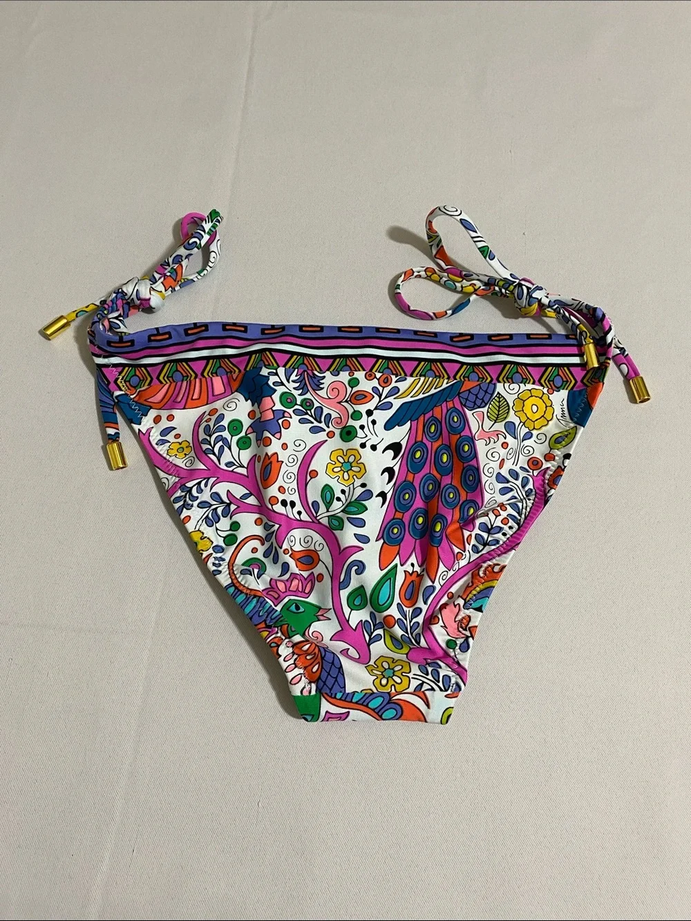 TRINA TURK Floral Print String Bikini Bottom Women's Size 4
